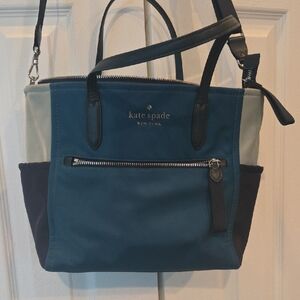 Kate Spade Teal and Black Tote Bag